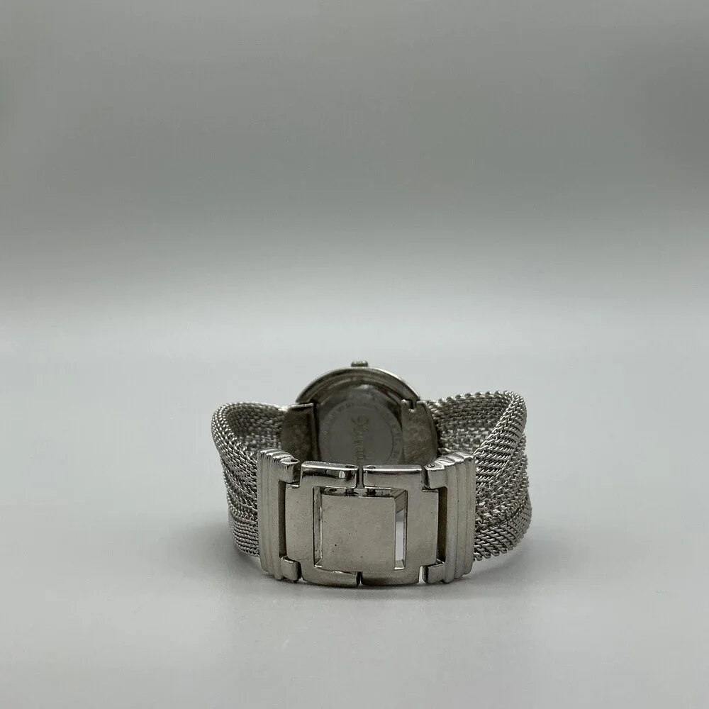 Xanadu Womens Watch 30mm Silver Crystal Bezel Mesh Band New Battery 6.5